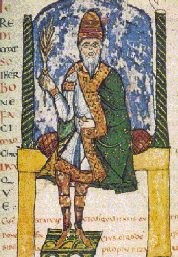 Boniface III de Toscane - manuscrit Vita Mathildis de Donizone - XIIe siècle